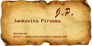 Jankovits Piroska névjegykártya